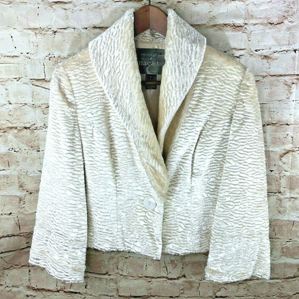 Mac & Jac Faux Fur Cropped Jacket Women's Size 6